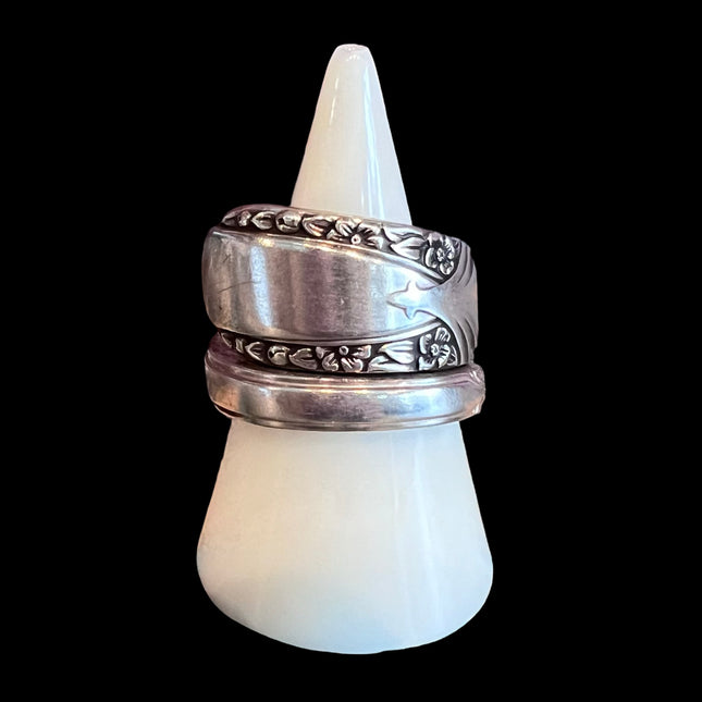 Spoon Ring Size 11.5 - Linear Floral Design