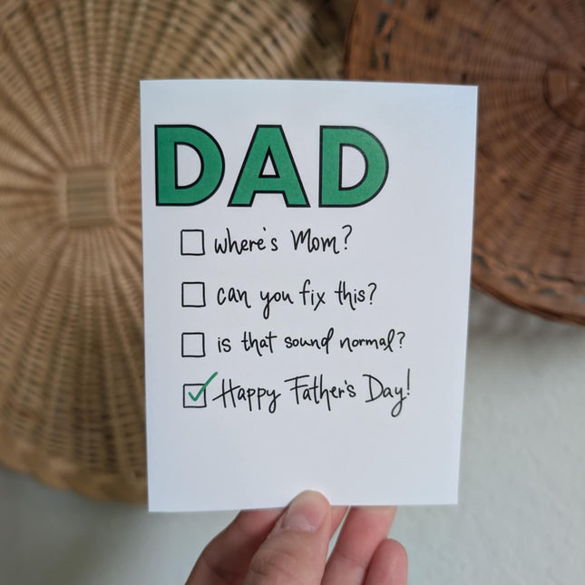 Father's Day Checklist Card