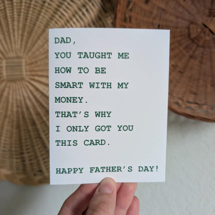 Smart With My Money Father's Day Card