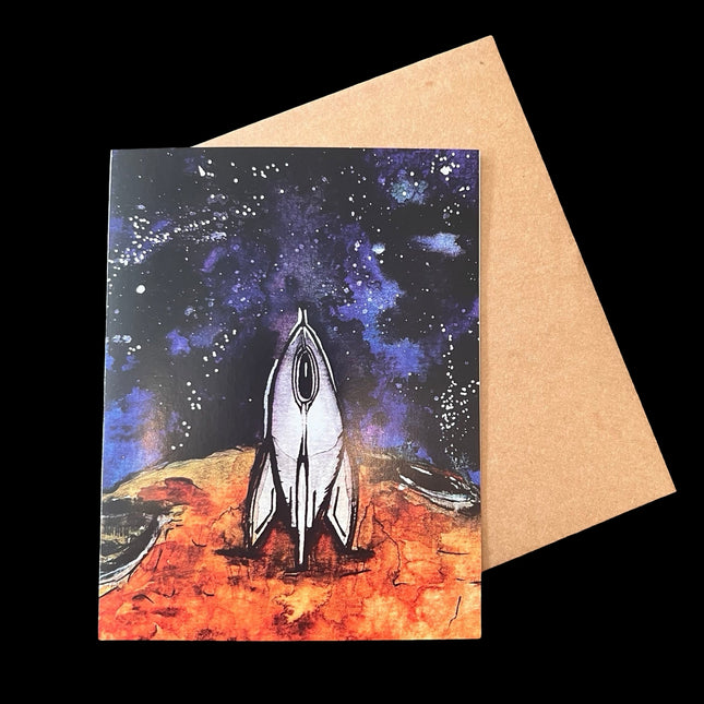 Mars Rocket Greeting Card