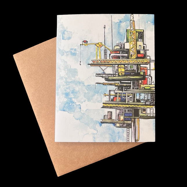 Oil Rig Greeting Card