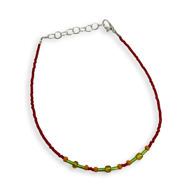 Shiny Red Orange Anklet
