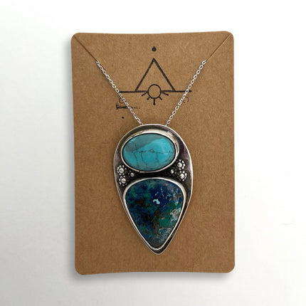 Turquoise & Azurite Malachite Pendant