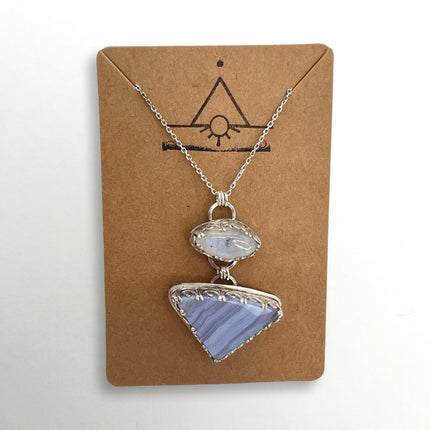 Moonstone & Blue Lace Agate Pendant