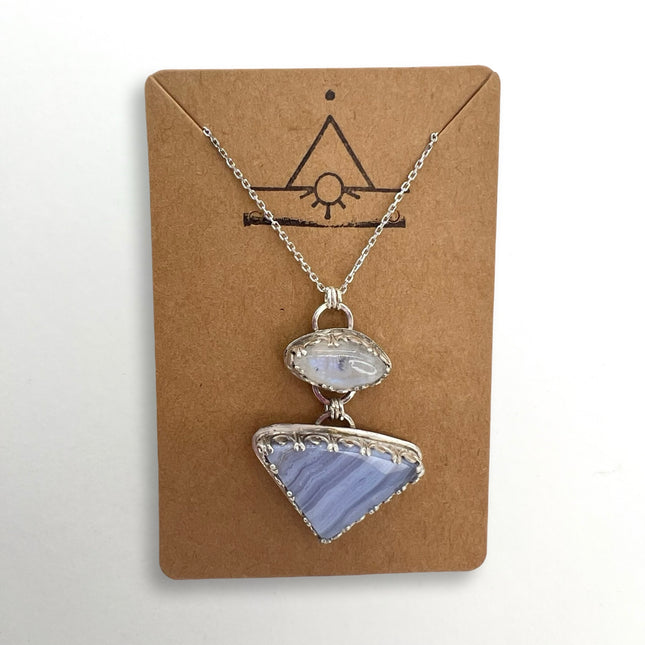 Moonstone & Blue Lace Agate Pendant