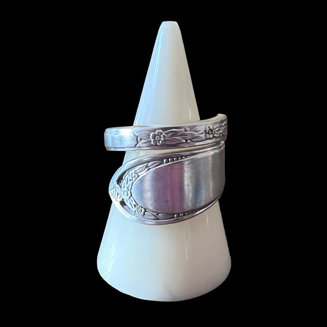 Spoon Ring - Size 10 - Floral Border