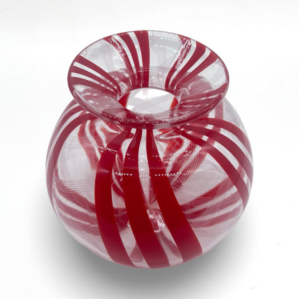 Red & Clear Cane Vase