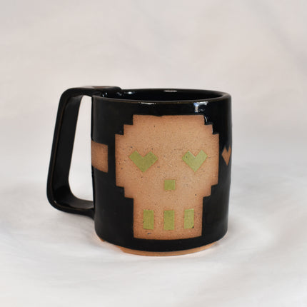 Black Pixel Skull Mug #2