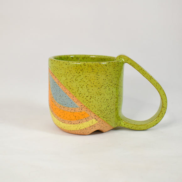 Lime Green Rainbow Orbit Mug