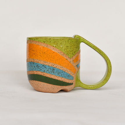 Rainbow Wave Mug -02|Lime