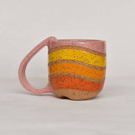 Rainbow Wave Mug -Pink