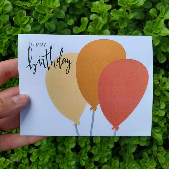 Orange Balloons Birthday Cards