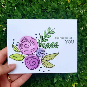 Pink Flower Thinking of You Card