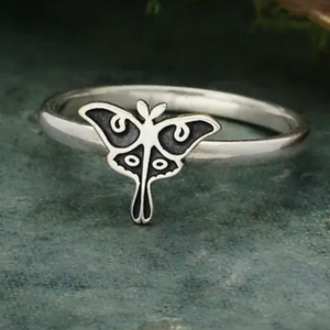 Silver Luna Moth Ring