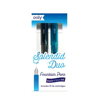 Splendid Duo Fountain Pens: Black & Blue Inks