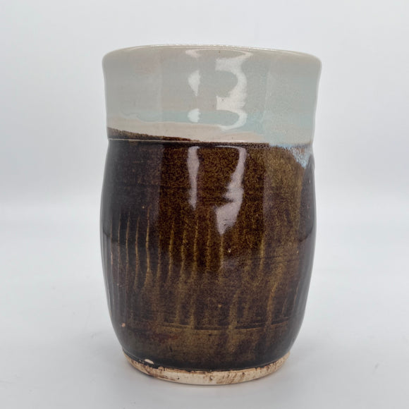 Large Cup- Ice Blue and Brown