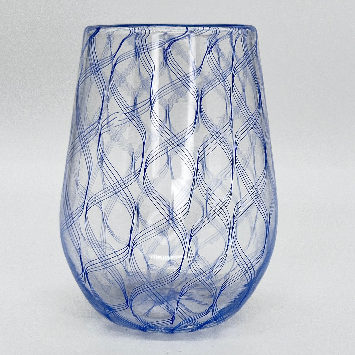 Nastri Blue Wine Glass