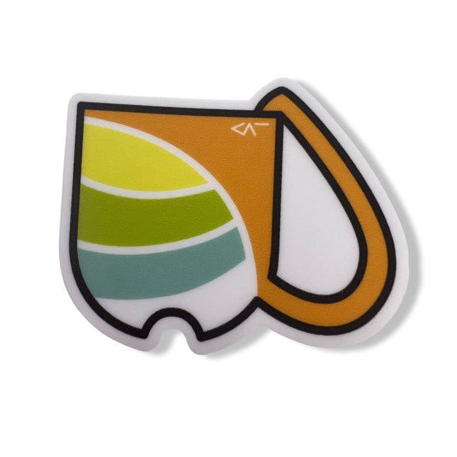 Orange Rainbow Orbit Mug Sticker