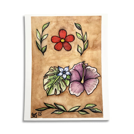 Trad Flowers Print