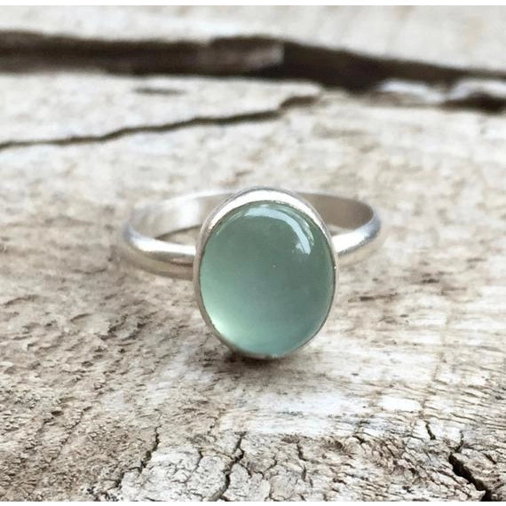 Size 5 Blue Chalcedony Ring Solitaire Ring