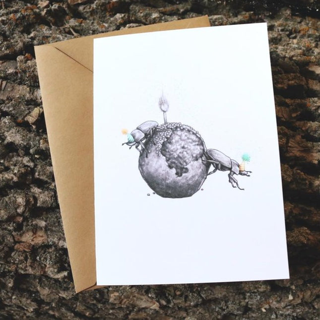 Dung Beetle Birthday Card