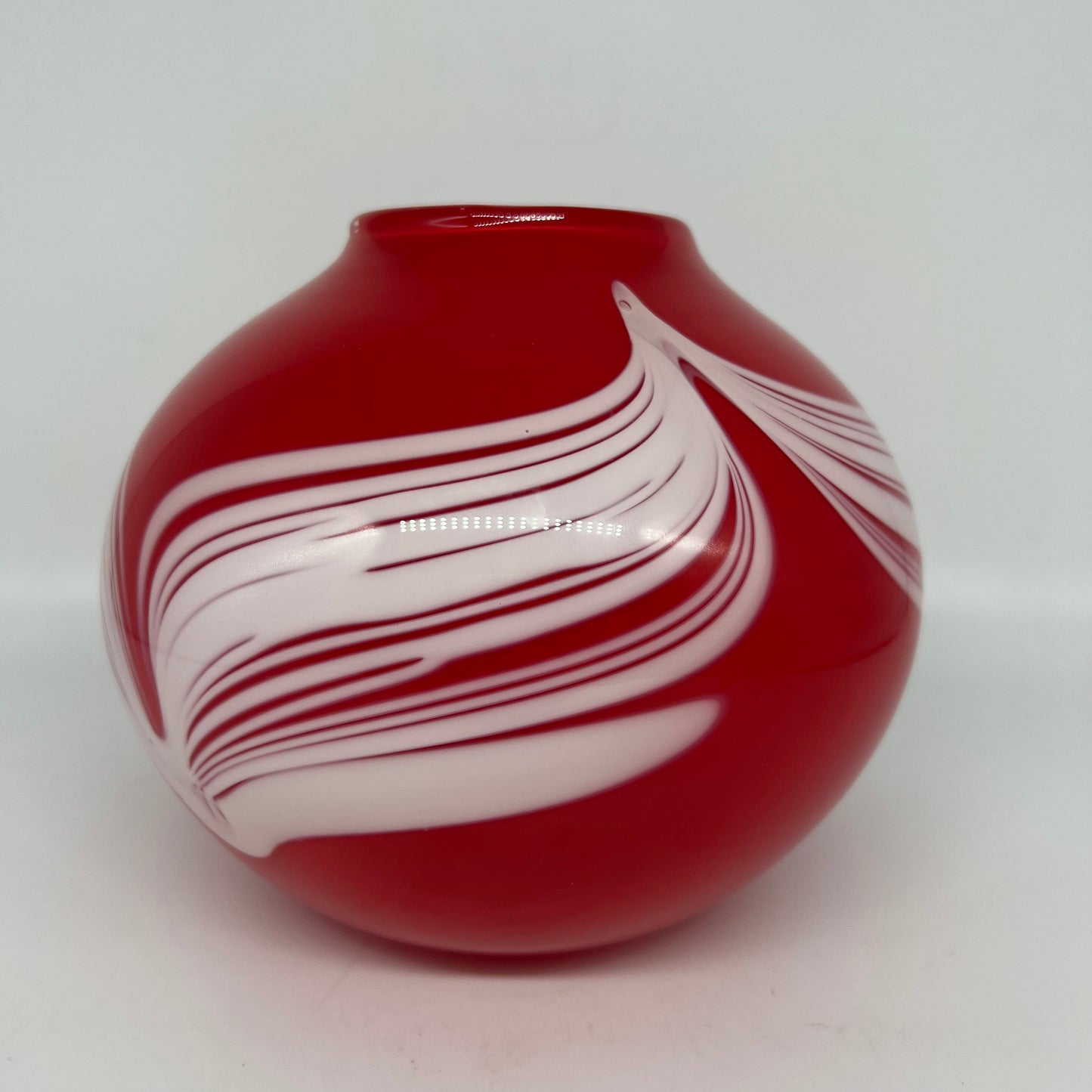 Red Feathered Vase